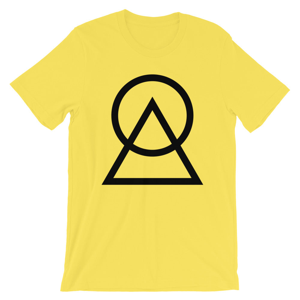 Black Circle Triangle Unisex T-Shirt Yellow / XL