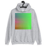 Purple to Red Streaks Green Background Unisex Hoodie Abyssinian Kiosk Fashion Cotton Apparel Clothing Gildan Original Art