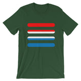 Red White Blue Bars Unisex T-Shirt Abyssinian Kiosk America Fashion Cotton Apparel Clothing Bella Canvas Original Art