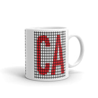 Red Black Grid CA Kaffa Mug
