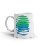 Green to Blue Lined Circles Kaffa Mug