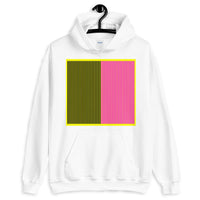 Yellow Back Black Magenta Lines Unisex Hoodie Square Abyssinian Kiosk Fashion Cotton Apparel Clothing Gildan Original Art 