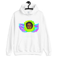 Cyan & Magenta Angel Unisex Hoodie Traditional Ethiopian with Feathers and Wings Abyssinian Kiosk Ethiopian Gildan Original Art Fashion Cotton Apparel Clothing