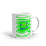 Green Stripes Blue Orange Squares Kaffa Mug