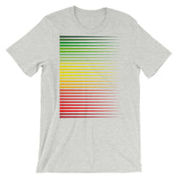 Green to Yellow to Red Streaks Unisex T-Shirt Abyssinian Kiosk Fashion Cotton Apparel Clothing Bella Canvas Original Art Green Yellow Red Ethiopia Ethiopian Flag