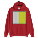 Grey Back White Yellow Lines Unisex Hoodie Square Abyssinian Kiosk Fashion Cotton Apparel Clothing Gildan Original Art