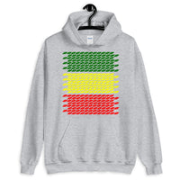 Slanted Green Yellow Red Unisex Hoodie Ethiopian Flag Abyssinian Kiosk Abyssinia Ethiopia Apparel Giland Clothing