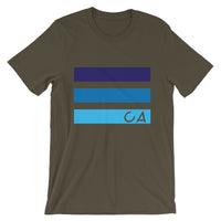 Blues CA Cutout Unisex T-Shirt California State Abyssinian Kiosk Fashion Cotton Apparel Clothing Bella Canvas Original Art