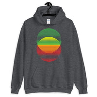 GYR Lined Circles Unisex Hoodie Abyssinian Kiosk Joining Circles Fashion Cotton Apparel Clothing Gildan Original Art Green Yellow Red Ethiopian Flag