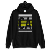 CA White Yellow Lines Unisex Hoodie California State Abyssinian Kiosk Fashion Cotton Apparel Clothing Gildan Original Art