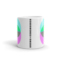 Cyan Green Magenta Lined Circles Kaffa Mug