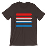 Red White Blue Bars Unisex T-Shirt Abyssinian Kiosk America Fashion Cotton Apparel Clothing Bella Canvas Original Art