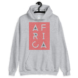 Africa Blank Letters Red Diagonals Unisex Hoodie Abyssinian Kiosk Fashion Cotton Apparel Clothing Gildan Original Art