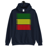 Slanted Green Yellow Red Unisex Hoodie Ethiopian Flag Abyssinian Kiosk Abyssinia Ethiopia Apparel Giland Clothing