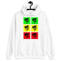 Pop Art Solid GYR Haile Selassie Unisex Hoodie Abyssinian Kiosk Emperor Rasta Rastafari Black Ethiopian Ethiopia Africa African Abyssinia Habesha History Military Uniform Art Portrait Vintage Reggae Gildan Original Art Fashion Cotton Apparel Clothing