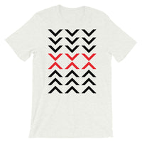 Arrows Down Up Black Red Unisex T-Shirt Abyssinian Kiosk Fashion Cotton Apparel Clothing Bella Canvas Original Art