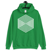 White Cube Illusion Unisex Hoodie Abyssinian Kiosk 3D Bars Polygon Fashion Cotton Apparel Clothing Gildan Original Art