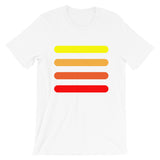 Yellow to Red Bars Unisex T-Shirt Abyssinian Kiosk Orange Lines Fashion Cotton Apparel Clothing Bella Canvas Original Art