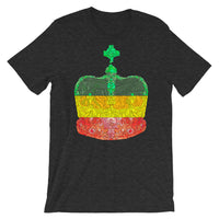 GYR Crown Black Lines Unisex T-Shirt Abyssinian Kiosk Empress Menen Crown Haile Selassie Green Yellow Red African Royal Royalty Fashion Cotton Apparel Clothing Bella Canvas Original Art