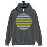 White Yellow Lined Circle Unisex Hoodie Abyssinian Kiosk Fashion Cotton Apparel Clothing Gildan Original Art