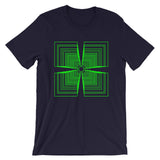 Green Mirrored Corners Unisex T-Shirt Abyssinian Kiosk Fashion Cotton Apparel Clothing Bella Canvas Original Art