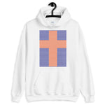 Orange Cross Navy Blue Lines Unisex Hoodie Abyssinian Kiosk Christian Jesus Religion Lined Latin Cross Gildan Original Art Fashion Cotton Apparel Clothing