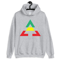 Pyramid GYR Unisex Hoodie Gildan Original Art Abyssinian Kiosk Fashion Cotton Apparel Clothing Triangle GYR Green Yellow Red Ethiopia Ethiopian Flag