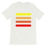 Yellow to Red Bars Unisex T-Shirt Abyssinian Kiosk Orange Lines Fashion Cotton Apparel Clothing Bella Canvas Original Art