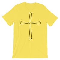 Black Outline Curve T Cross Unisex T-Shirt Abyssinian Kiosk Ethiopian Latin Christian Jesus Bella Canvas Original Art Fashion Cotton Apparel Clothing