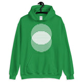 White Lined Circles Unisex Hoodie Abyssinian Kiosk Joining Circles Fashion Cotton Apparel Clothing Gildan Original Art