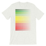 Green to Yellow to Red Streaks Unisex T-Shirt Abyssinian Kiosk Fashion Cotton Apparel Clothing Bella Canvas Original Art Green Yellow Red Ethiopia Ethiopian Flag