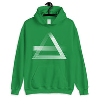 White Triangles & Strikes Unisex Hoodie Abyssinian Kiosk Fashion Cotton Apparel Clothing Gildan Original Art