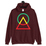 Green Yellow Red Circle Triangle Unisex Hoodie Abyssinian Kiosk Harmonious Meeting Fashion Cotton Apparel Clothing Gildan Original Art