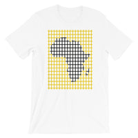 Black Africa Dark Yellow Grid Unisex T-Shirt Map Abyssinian Kiosk Fashion Cotton Apparel Clothing Bella Canvas Original Art