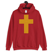 Yellow & Empty Maze Cross Unisex Hoodie Abyssinian Kiosk Christian Jesus Religion Lined Latin Cross Gildan Original Art Fashion Cotton Apparel Clothing