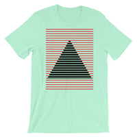 Red Black Lined Pyramid Unisex T-Shirt Abyssinian Kiosk Fashion Cotton Apparel Clothing Bella Canvas Original Art