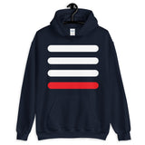 3 White Bars 1 Red Unisex Hoodie Abyssinian Kiosk Lines Fashion Cotton Apparel Clothing Gildan Original Art