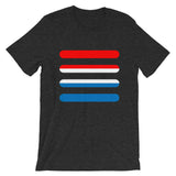 Red White Blue Bars Unisex T-Shirt Abyssinian Kiosk America Fashion Cotton Apparel Clothing Bella Canvas Original Art