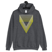 Yellow Chiaroscuro Triangles Unisex Hoodie From Light to Bold Color Abyssinian Kiosk Fashion Cotton Apparel Clothing Gildan Original Art