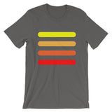 Yellow to Red Bars Unisex T-Shirt Abyssinian Kiosk Orange Lines Fashion Cotton Apparel Clothing Bella Canvas Original Art