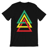 3 Triangles GYR Unisex T-Shirt Abyssinian Kiosk Green Yellow Red Ethiopia Fashion Cotton Apparel Clothing Bella Canvas Original Art