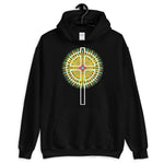 Star Cross White Unisex Hoodie Abyssinian Kiosk Hollow Circle Top Cross Ethiopian Coptic Orthodox Tewahedo Christian Gildan Original Art Fashion Cotton Apparel Clothing