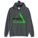 Green Triangles & Black Strikes Unisex Hoodie Abyssinian Kiosk Fashion Cotton Apparel Clothing Gildan Original Art