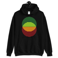 GYR Lined Circles Unisex Hoodie Abyssinian Kiosk Joining Circles Fashion Cotton Apparel Clothing Gildan Original Art Green Yellow Red Ethiopian Flag