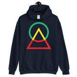 Green Yellow Red Circle Triangle Unisex Hoodie Abyssinian Kiosk Harmonious Meeting Fashion Cotton Apparel Clothing Gildan Original Art